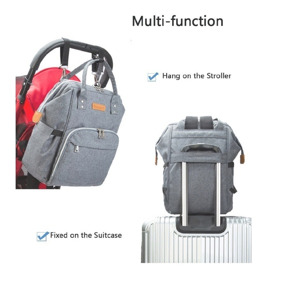 Grey diaper bag backpack - Picture 4 of 7